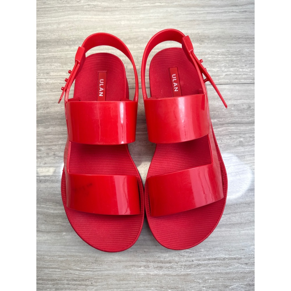 ULAN Platform Jelly Slingback Sandals Red Y2K Streetwear Summer Festival 8